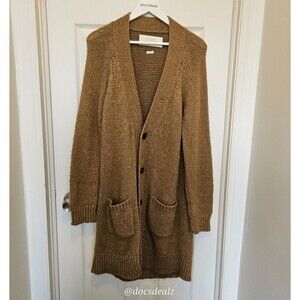 Zara Man Brown Studio Trench-Style Sweater Cardigan Men's Medium